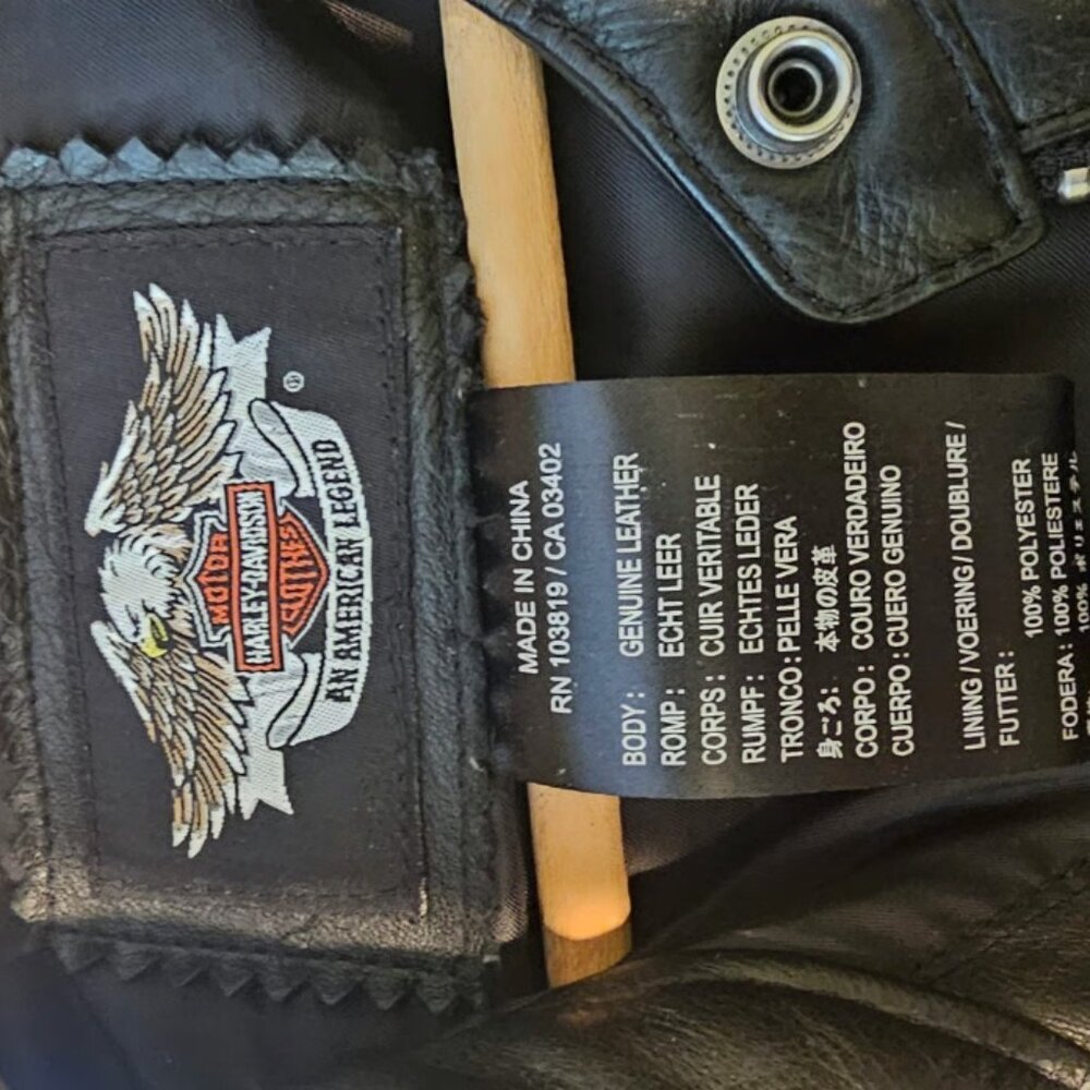 HARLEY-DAVIDSON Women's Purple Steel Heart Black Leather Jacket Like New Large​ - Picture 5 of 8